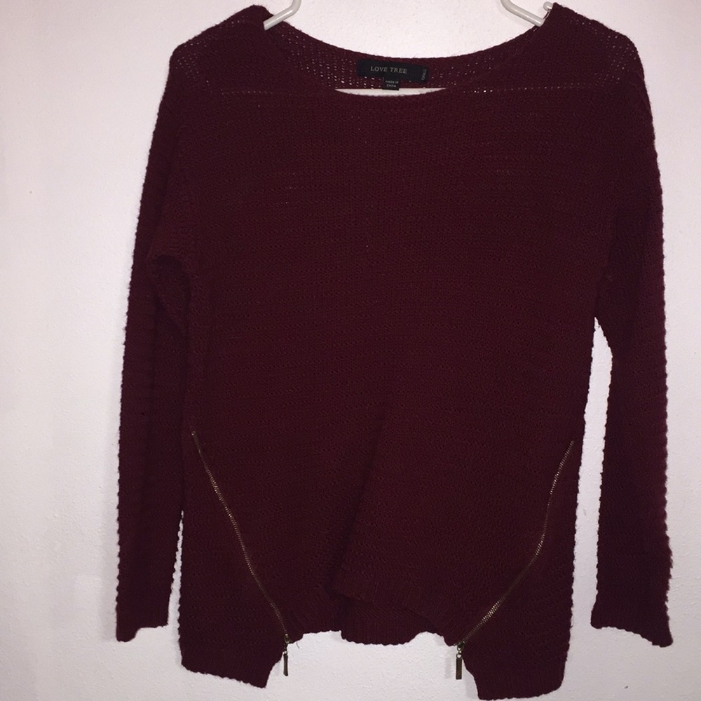 Maroon zipper sweater